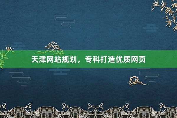 天津网站规划，专科打造优质网页